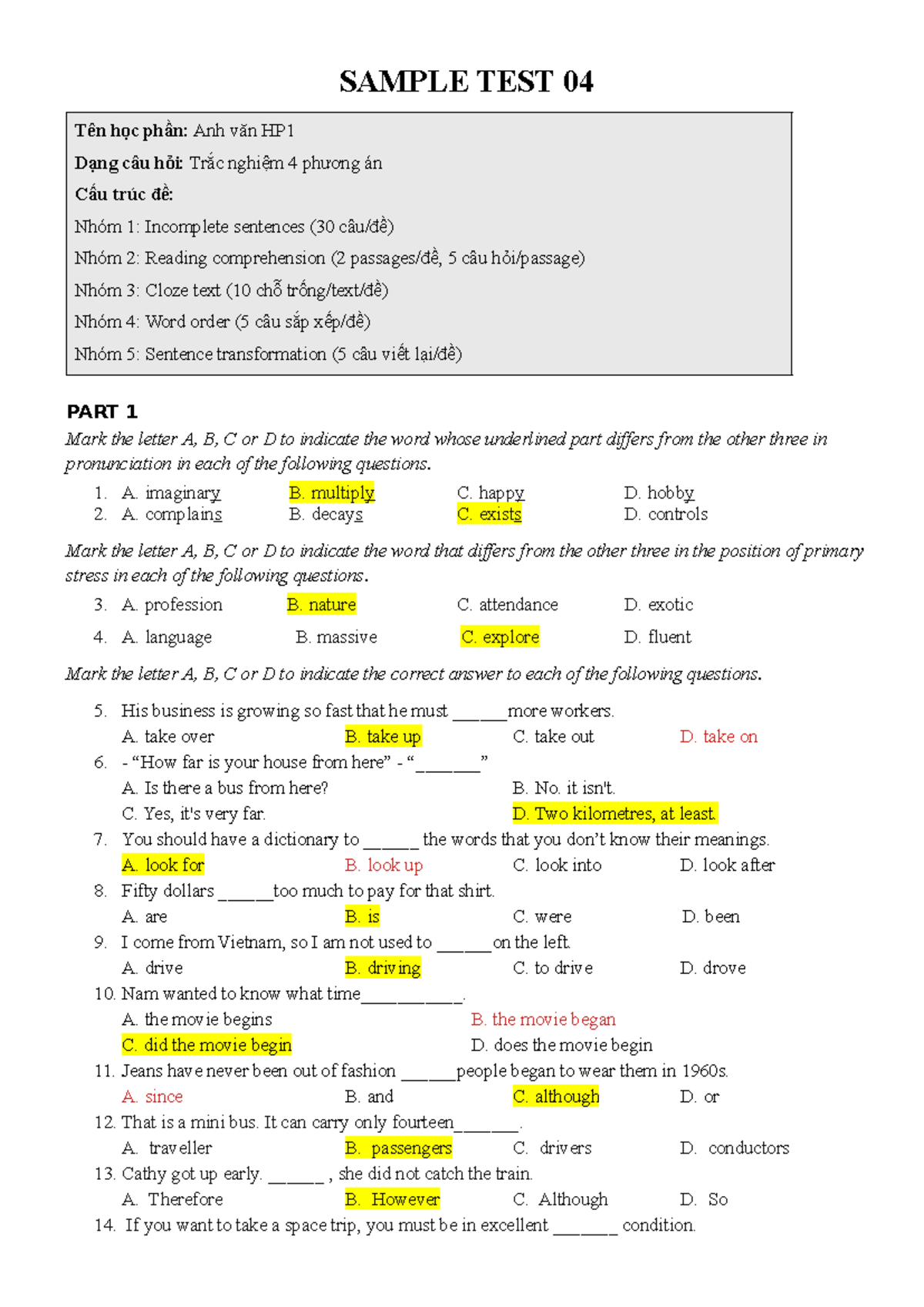 Sample Test AV1 04 - Lecture on English Language Skills - Studocu