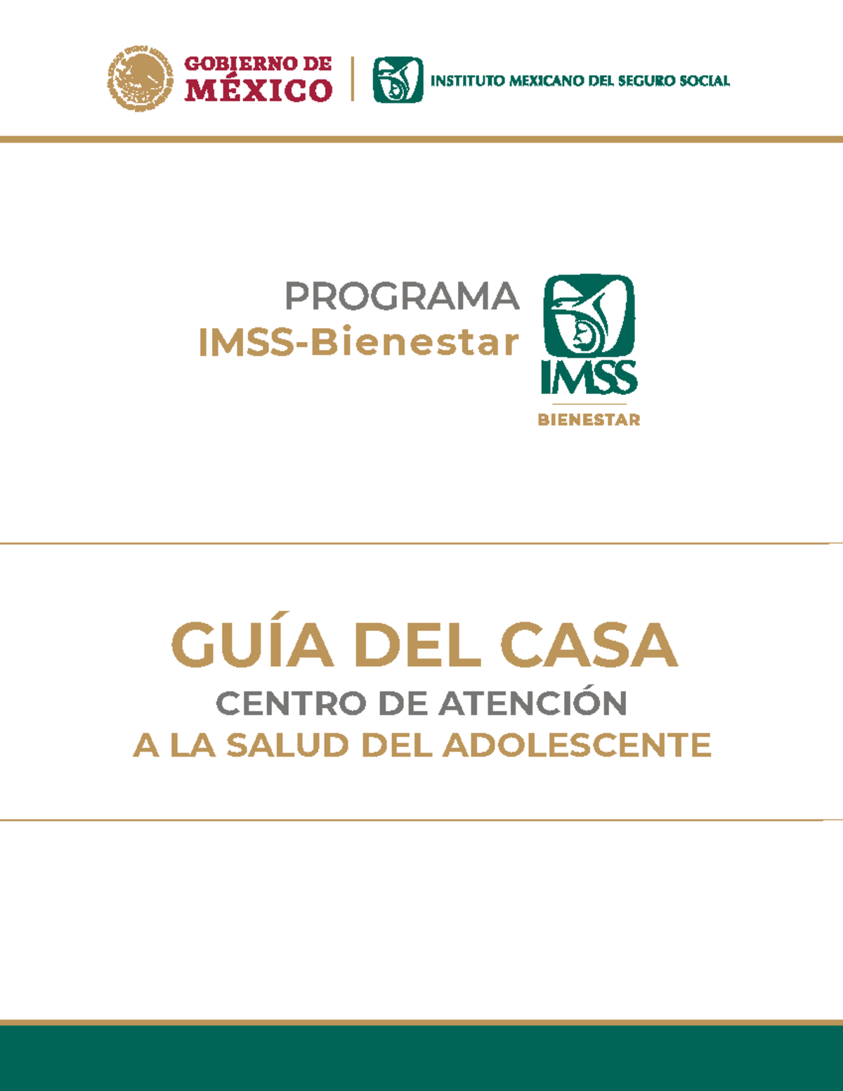 Guía CASA 2024: Programa IMSS-Bienestar para la Salud Adolescente - Studocu