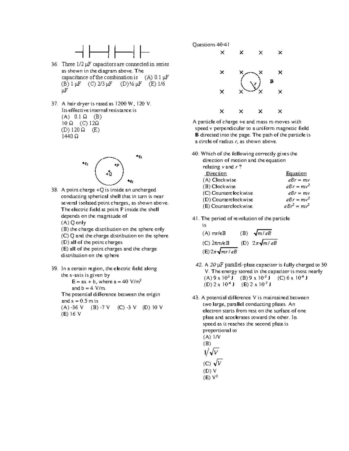 AP Physics C E&M 2004 - Practice Exam Solutions and Key Concepts - Studocu