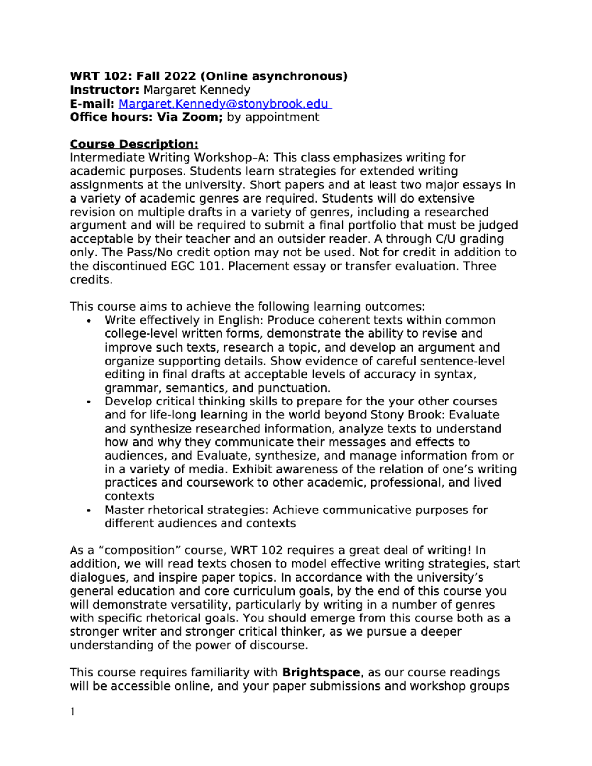 WRT 102 Syllabus - WRT 102 - Studocu