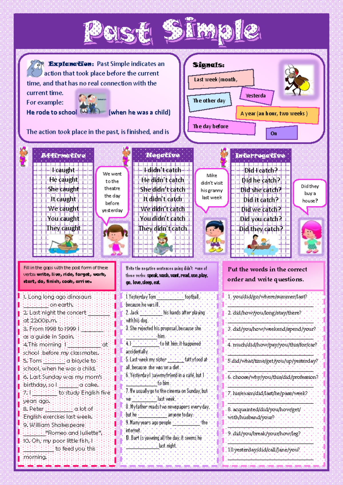 Past Simple Review Activities - Course 4827 - Studocu