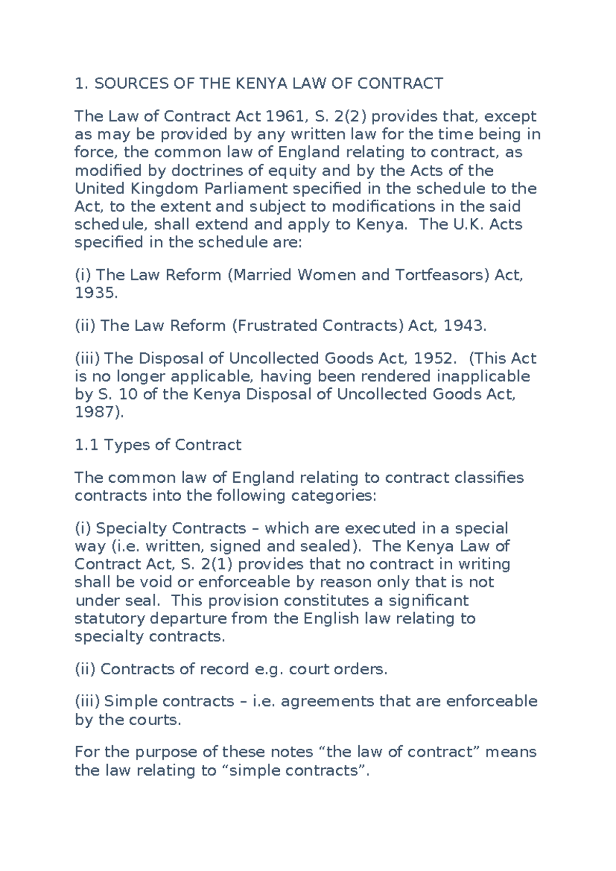 Law of Contract 101: Key Principles & Case Law Overview - Studocu