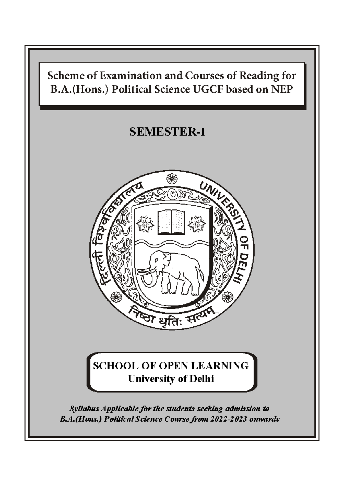 B.A. (Hons.) Political Science Syllabus Overview and Exam Scheme - Studocu