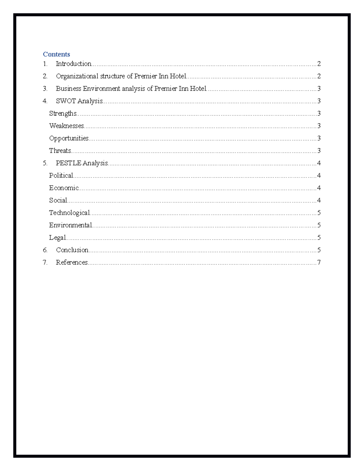 SWOT and PESTLE Analysis of Premier Inn Hotel: Insights and Strategies ...