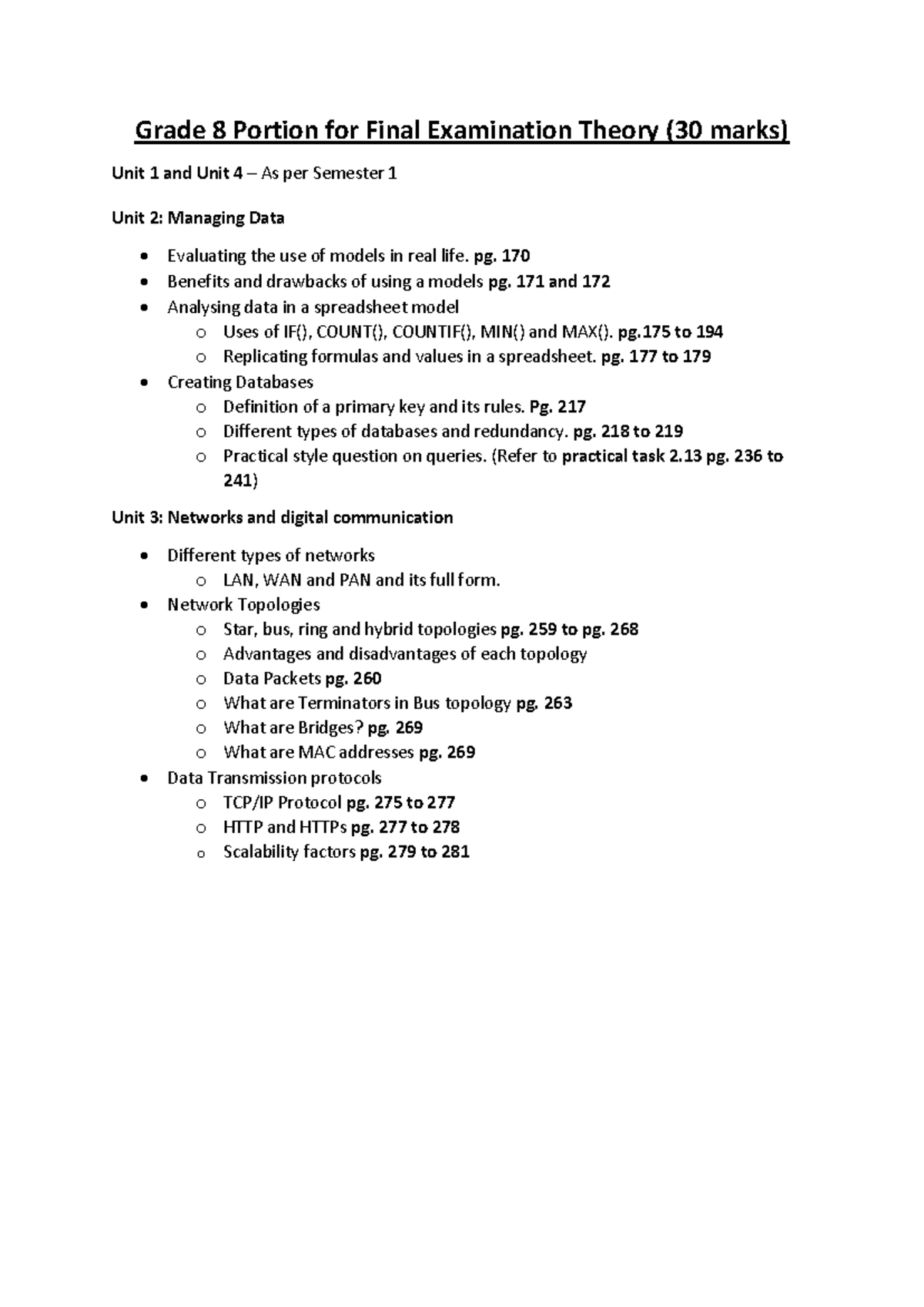 Grade 8 Final Exam Portion for Semester 2 (2025-26) - Studocu