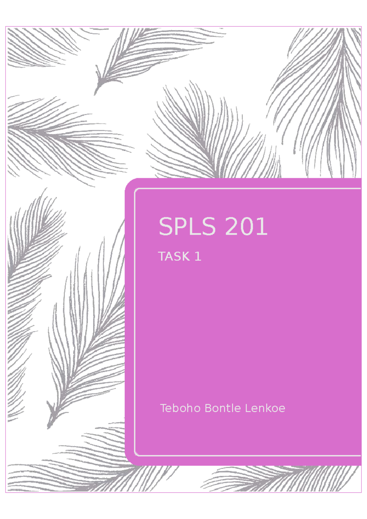 SPLS 201 TASK 1: Insights on Tennis Governance and Development - Studocu