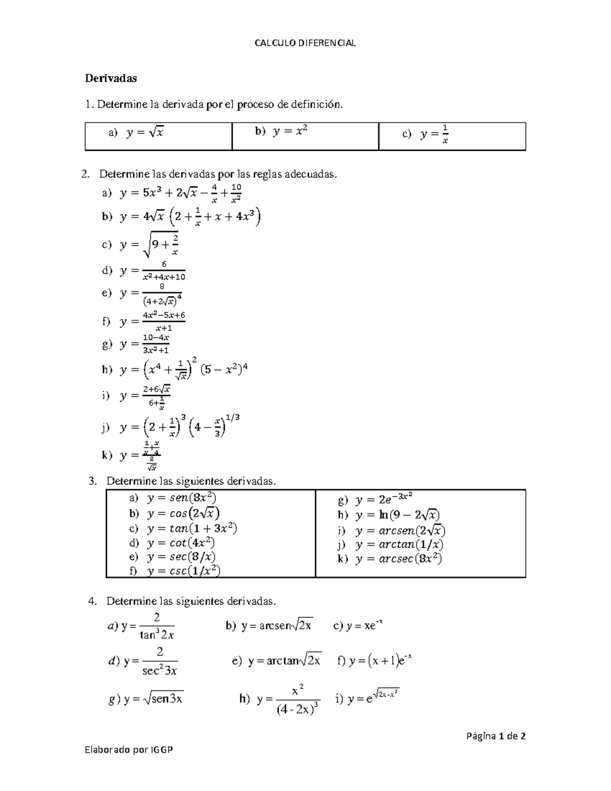 3. Derivadas - Gghhhh hh h y h g h. Hhhhh h hhh h hhh h h - CALCULO ...