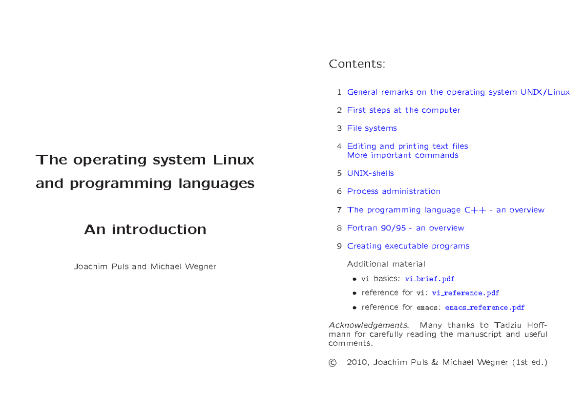 Linux for beginners - The operating system Linuxand programming ...