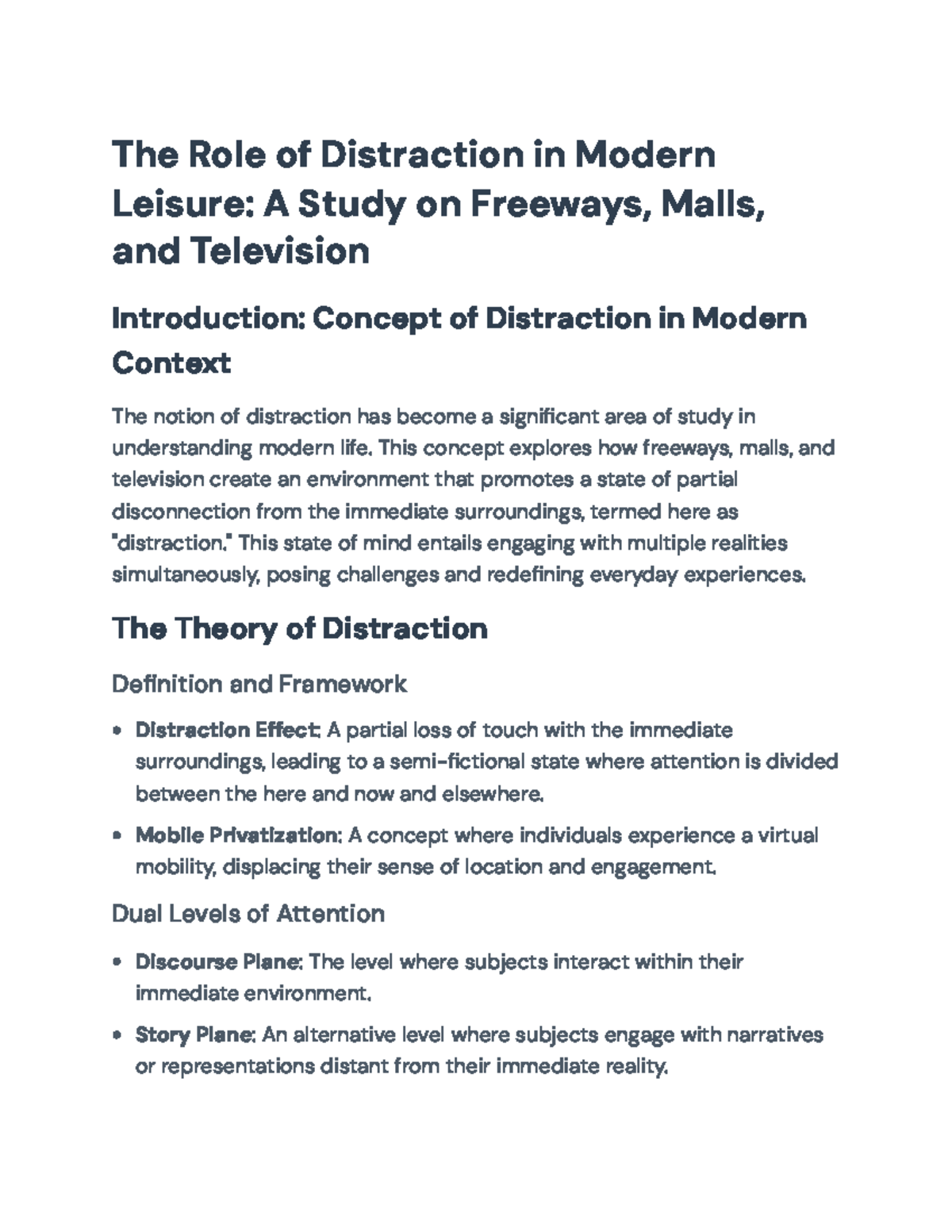 The Role of Distraction in Modern Life: Freeways, Malls, & TV Analysis ...