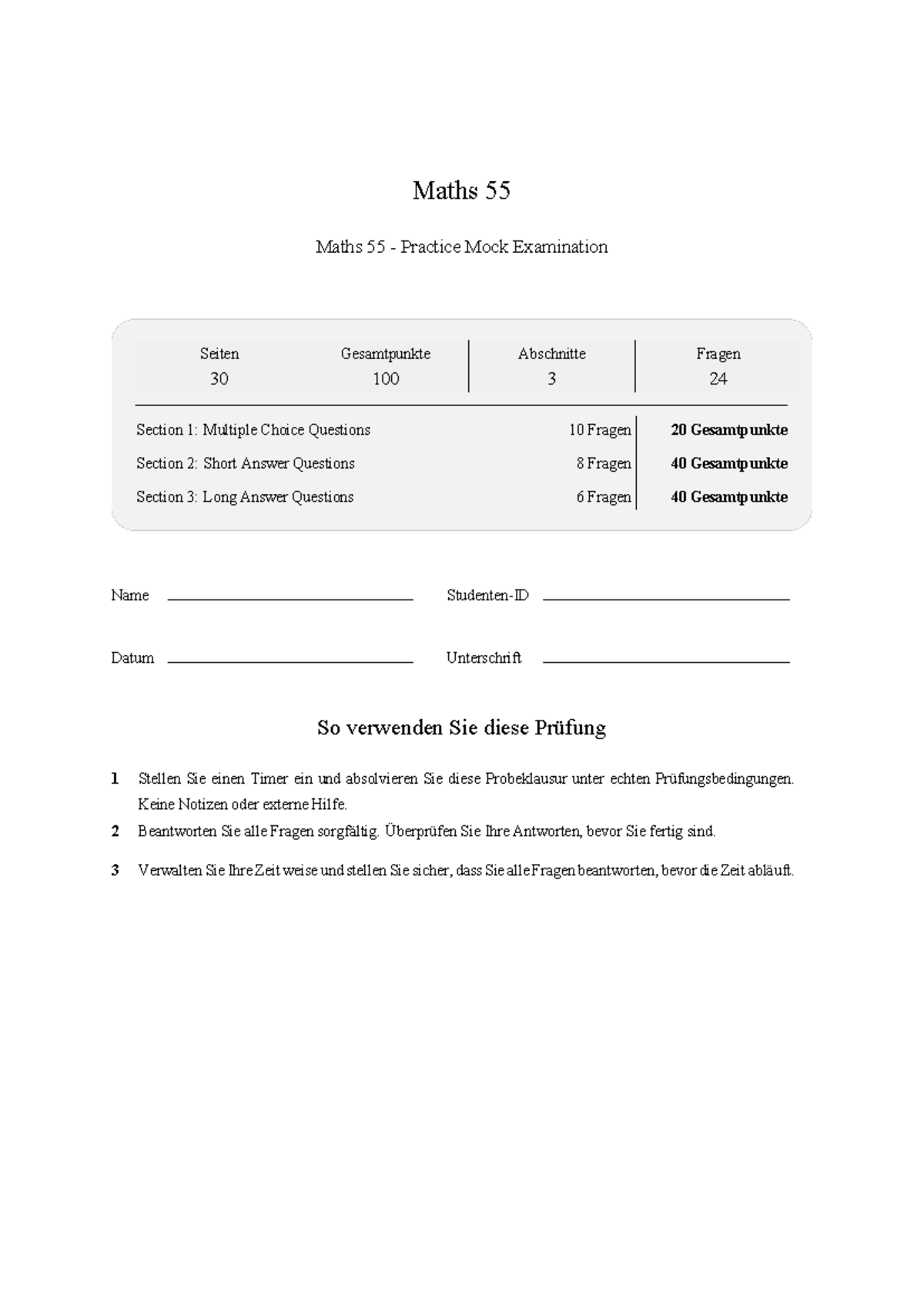 Maths 55 Probeexamen – Top-Bewertung 2026 feb - Maths 55 Maths 55 ...