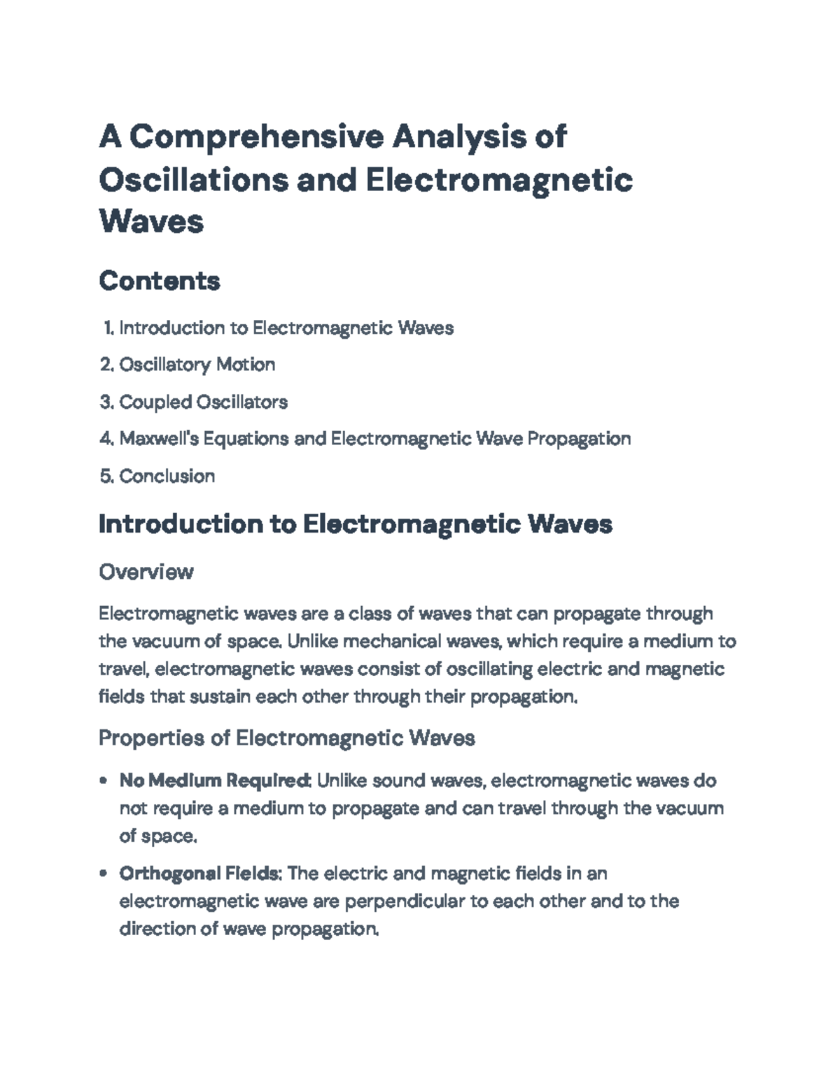 Electromagnetic Waves and Oscillations: A Comprehensive Study - A ...