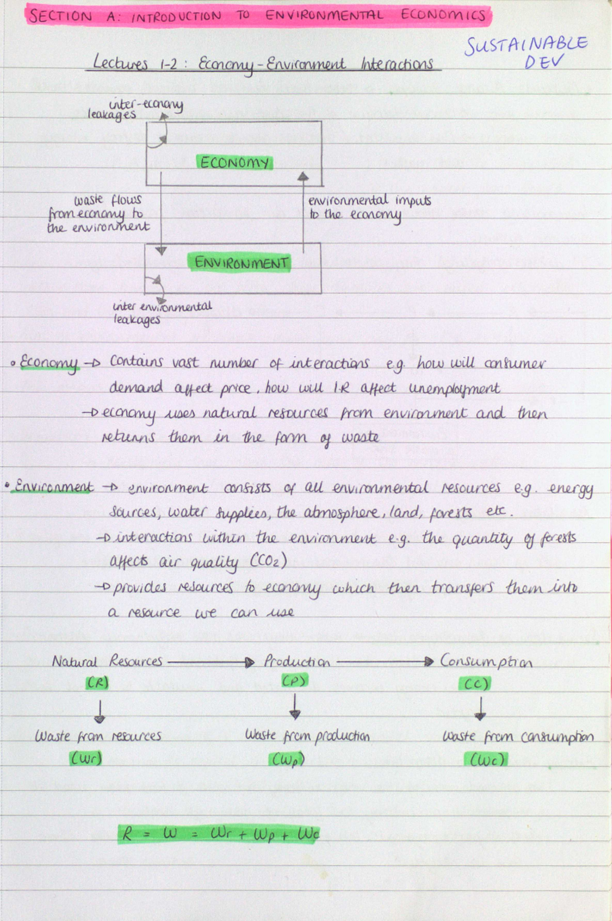 Lecture Notes: Sustainable Development Exam Study Guide - Studocu