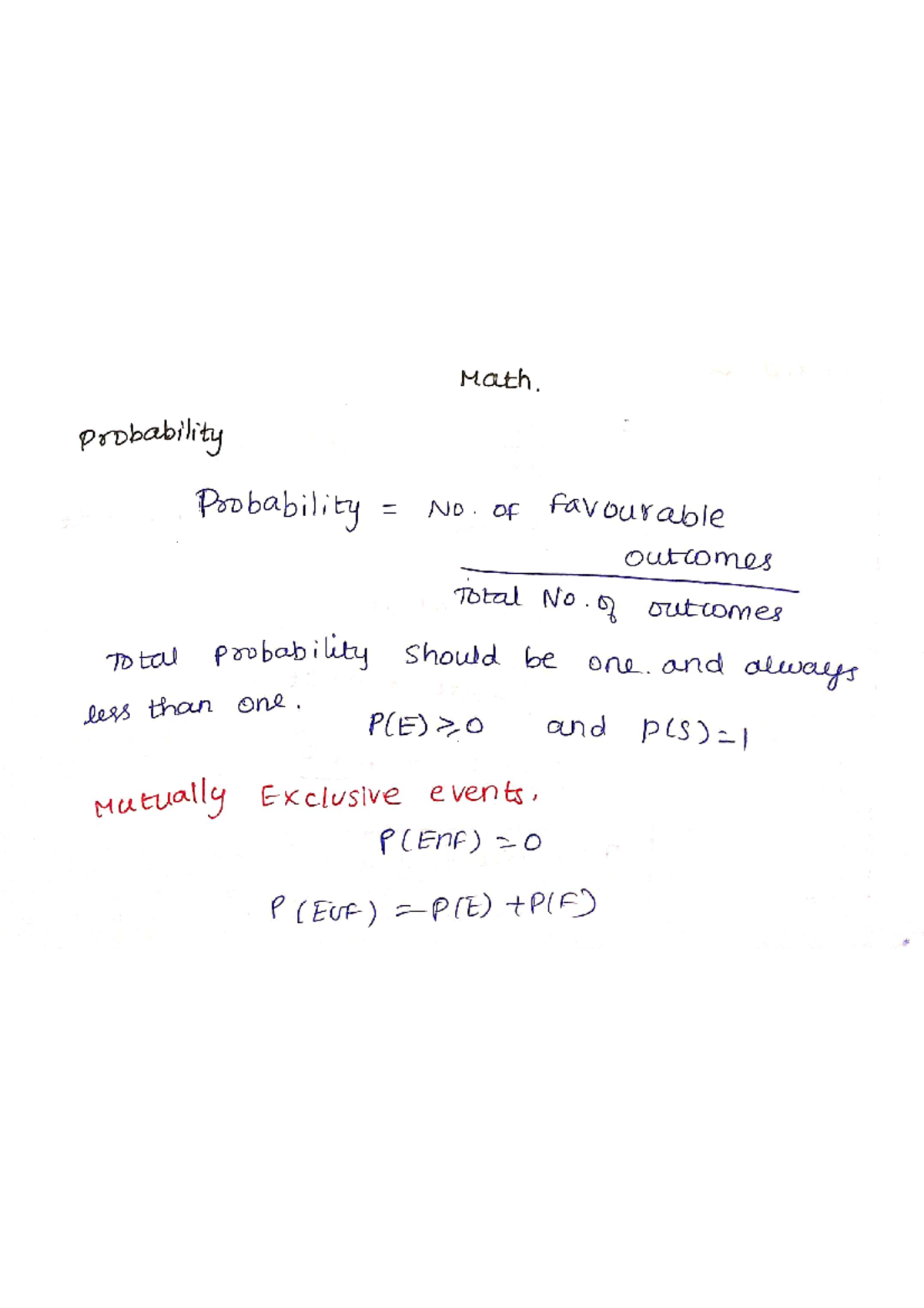 Class 11 math formula sheet notes(ch 8-14) - Math. probability ...