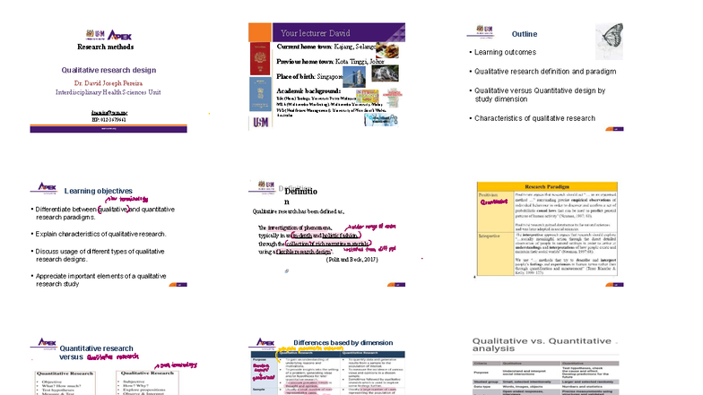 Qualitative Research Design: Definitions & Methods (HSC 101) - Studocu