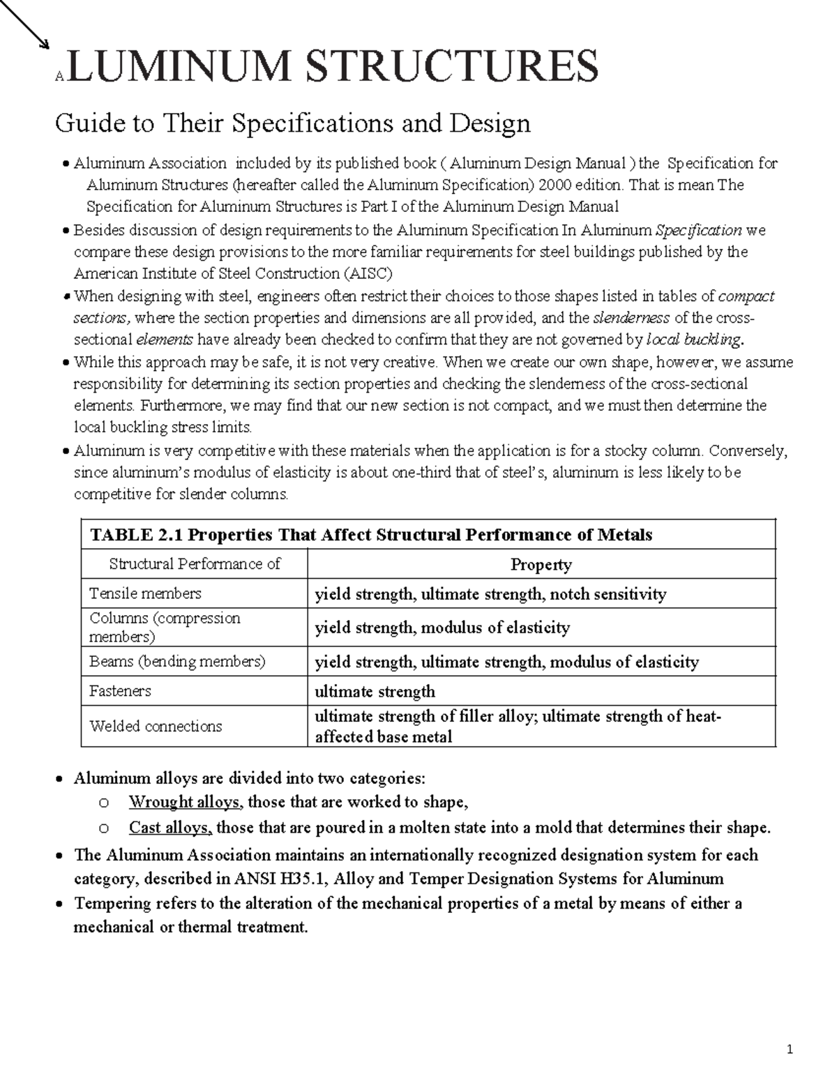 Aluminum Structures Specification Design Guide (Course Code: ALD 101 ...