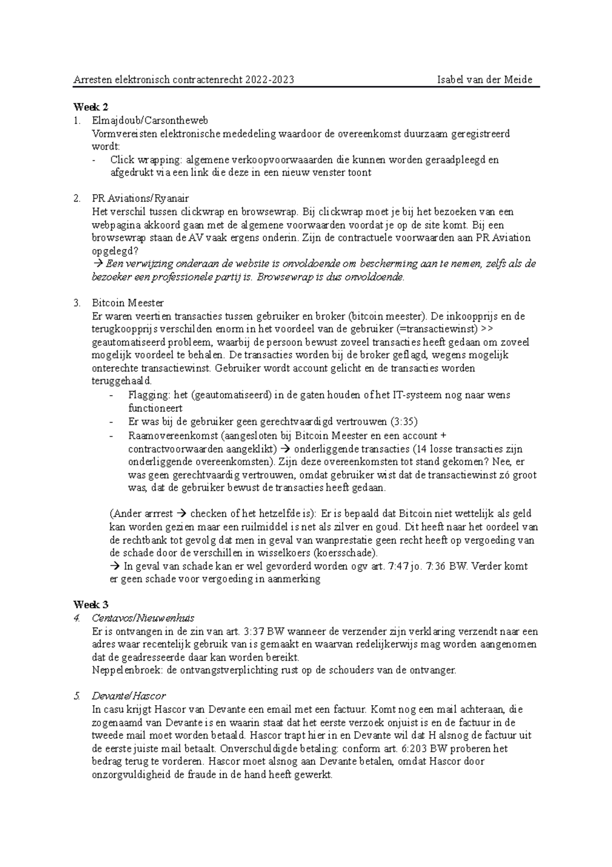 ECR Arresten 2022-2023: Belangrijke Jurisprudentie Elektronisch  Contractenrecht - Studeersnel