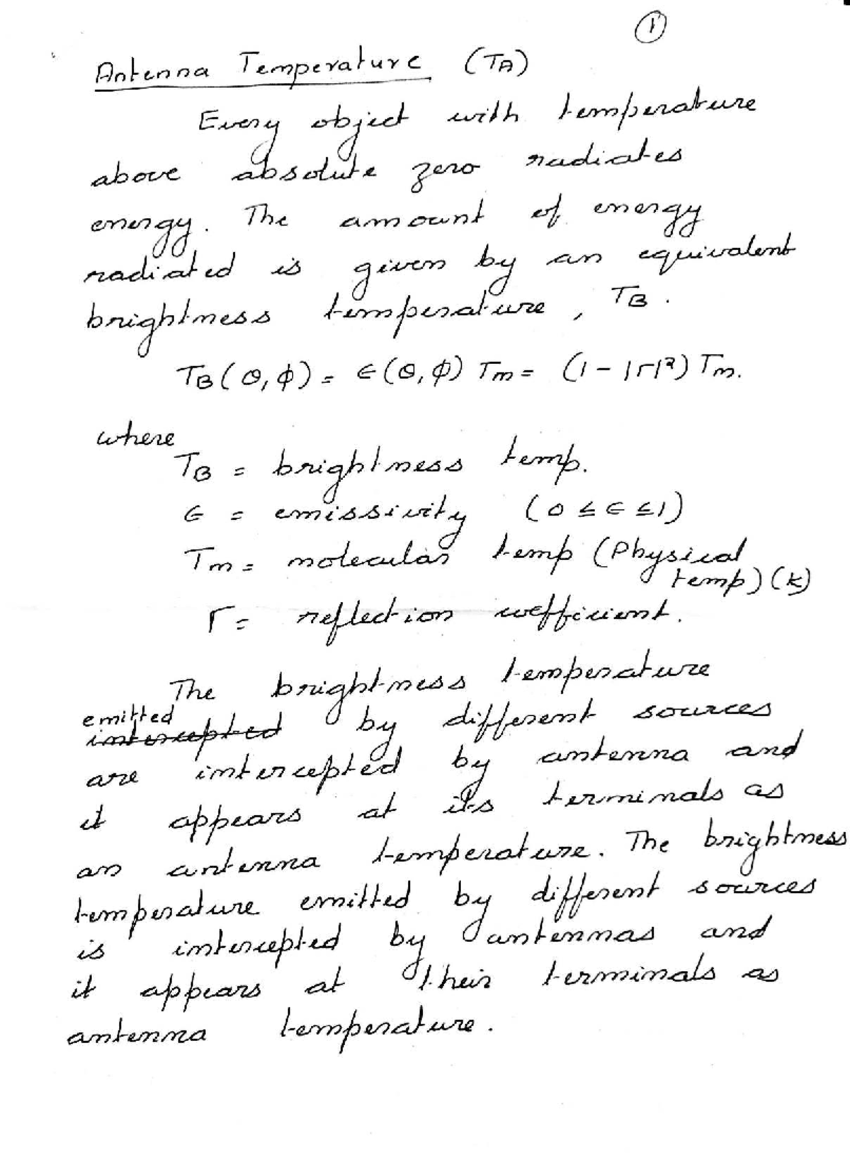 Antenna Temperature (TA) Notes for Study - 23-Dec-2023 - Studocu