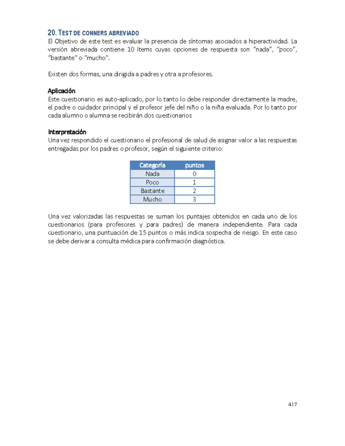 Test de Conners Abreviado: Evaluación de Hiperactividad (2 - Conners 3) - Document Preview