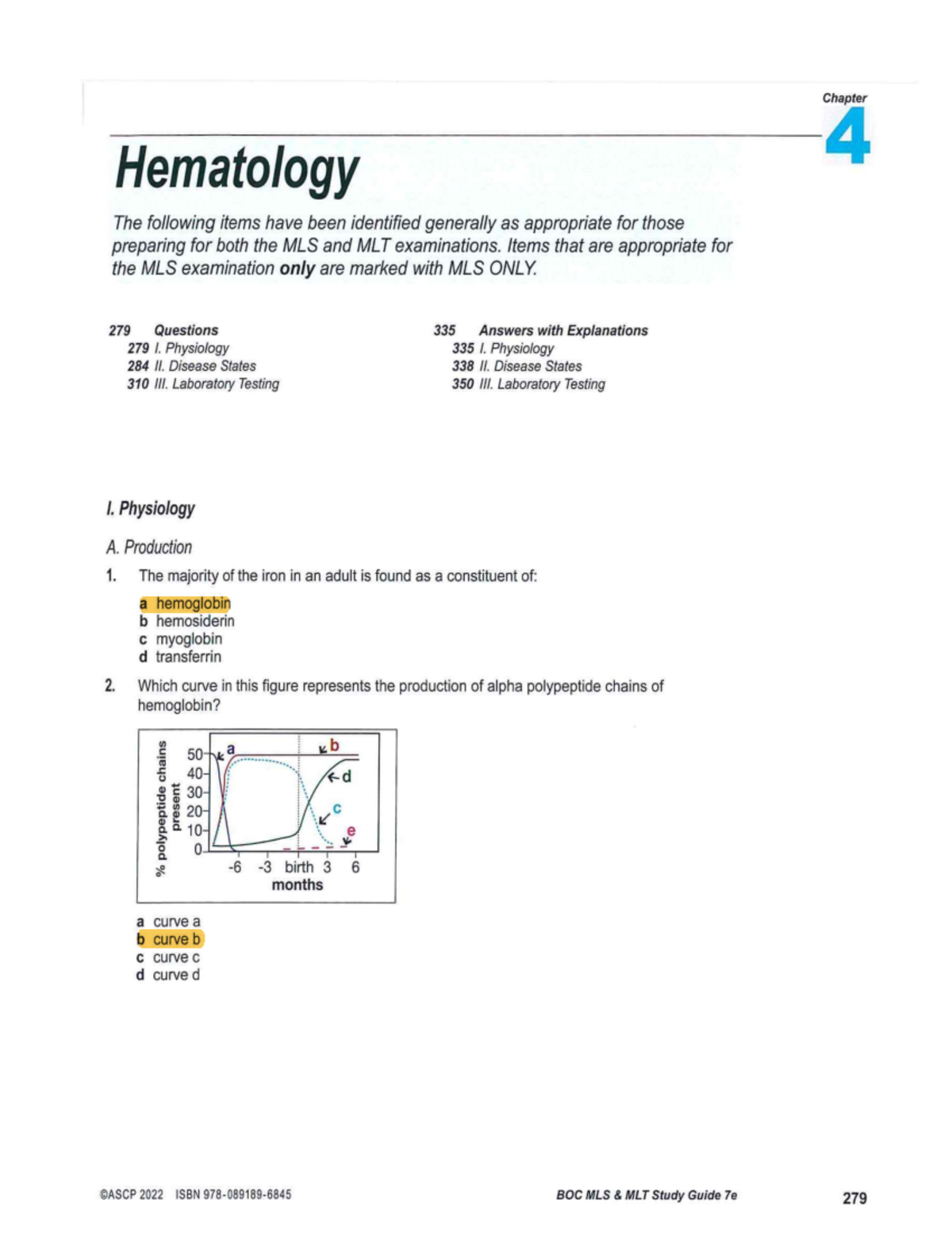 BOC MLS MLT Study Guide: Chapter 4 Hematology Review - Studocu