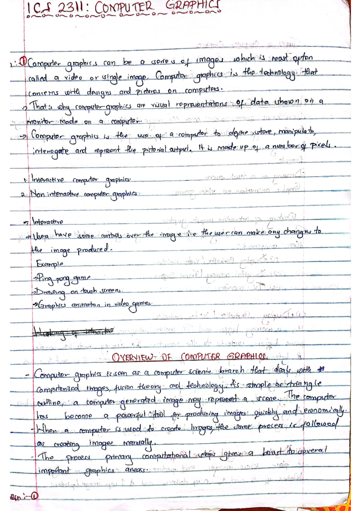 To Word 10-29-2024 11 - revision - 1 CS 2311: COMPUTER GRAPHICS 2: 1 ...