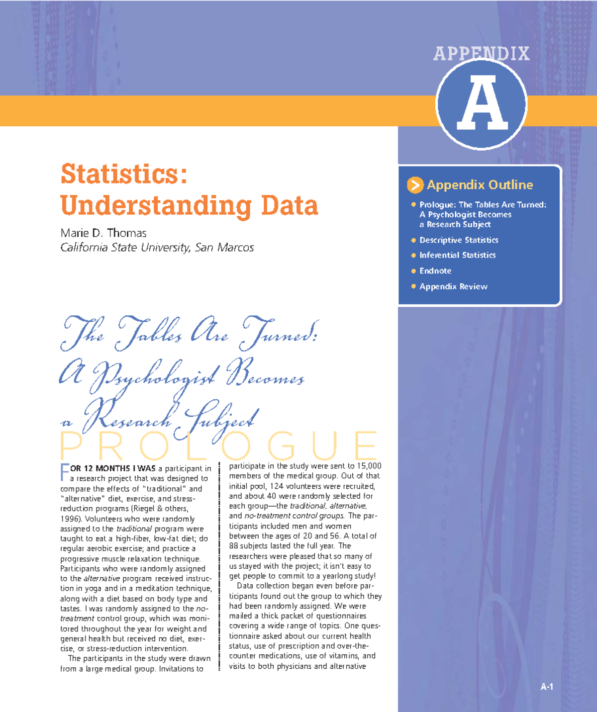 Appendix A: Statistics and Data Analysis for Psychology (PSY 101) - Studocu