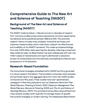The New Art and Science of Teaching (NASOT) Overview and Evidence Base ...