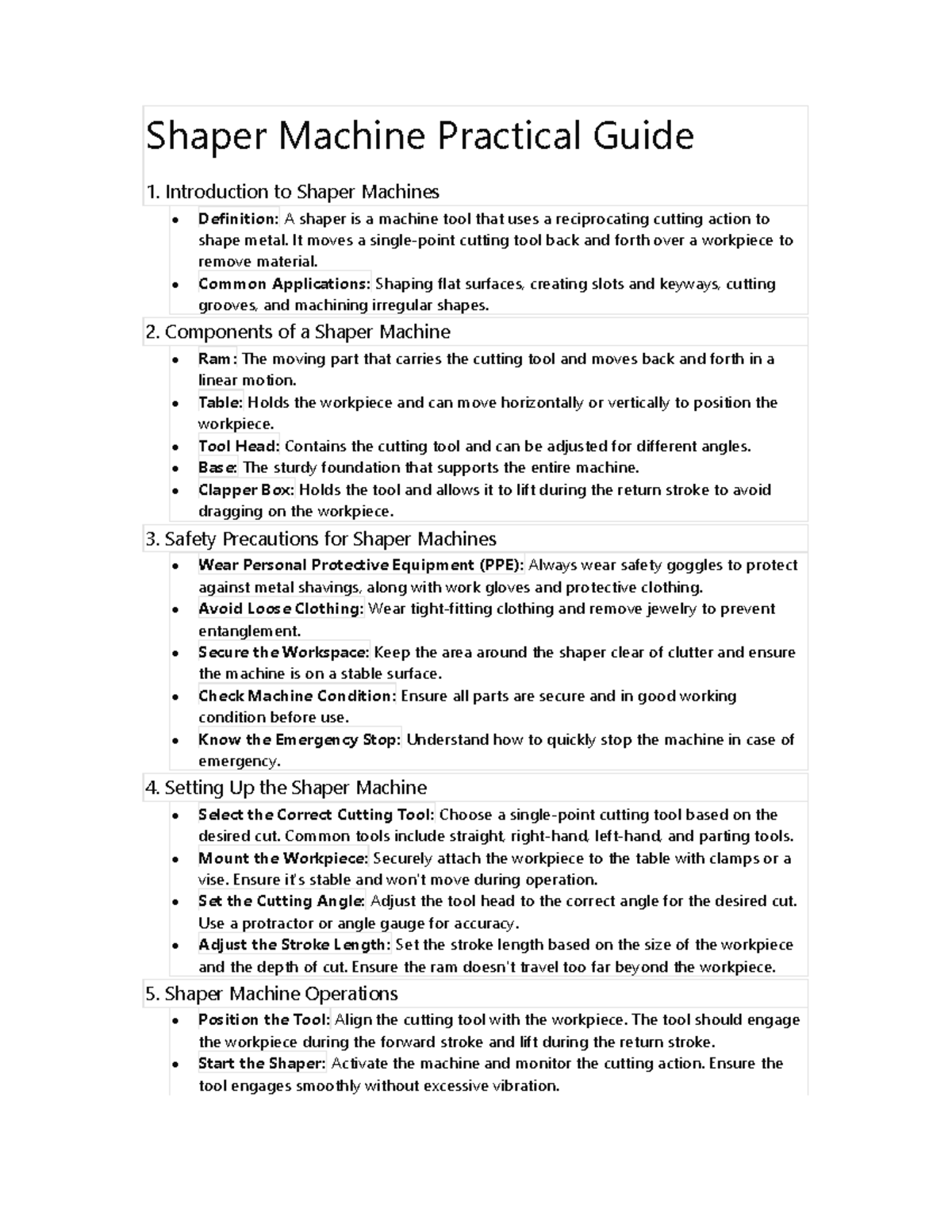 Shaper Machine Practical Guide: Overview, Components & Safety Tips ...
