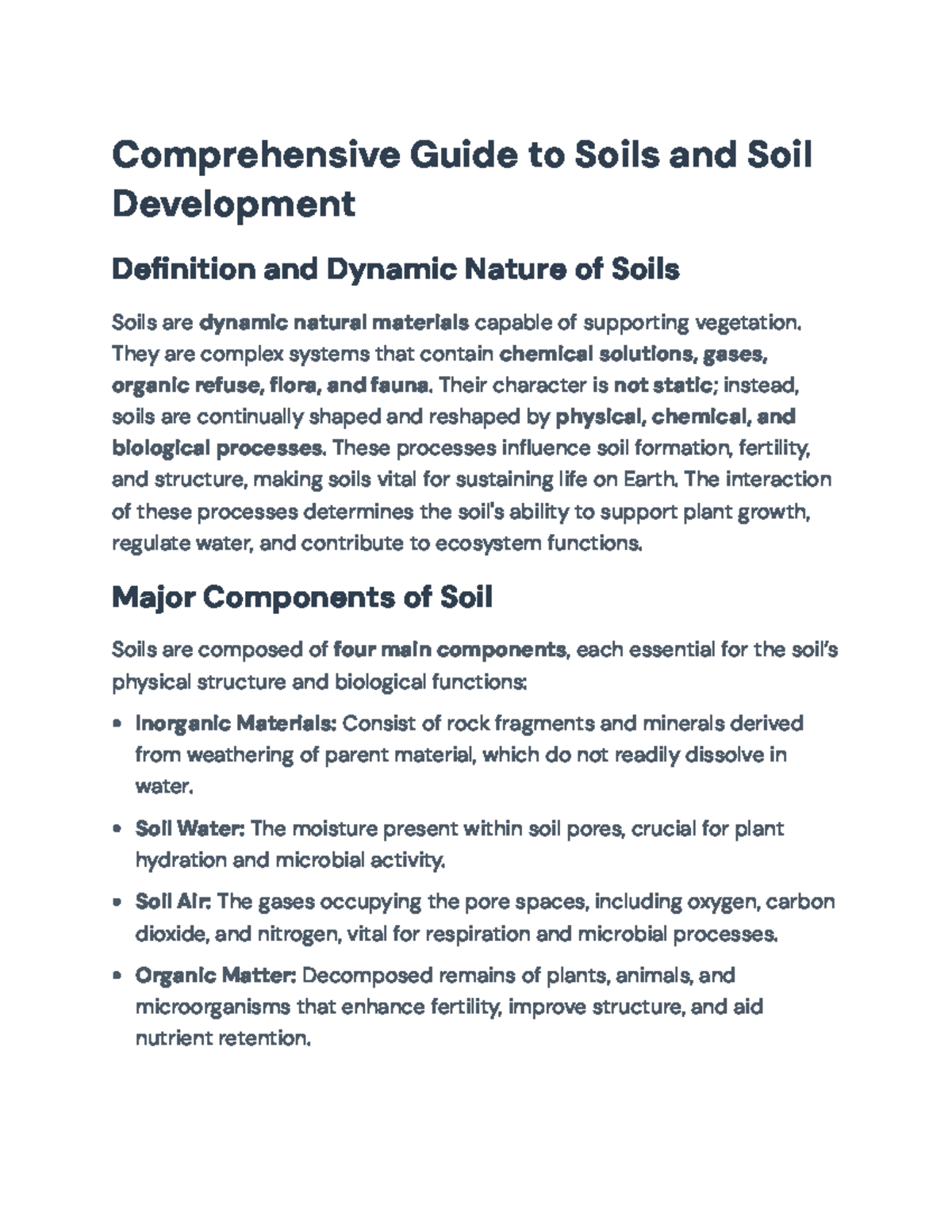 Comprehensive Guide to Soils and Their Development Processes (Course ...