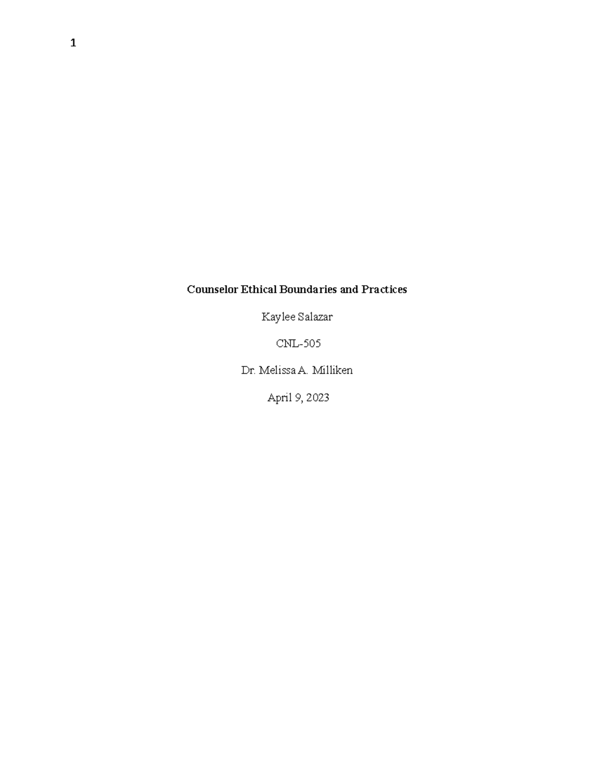 Counselor Ethical Boundaries and Practices: Insights from CNL 505 - Studocu