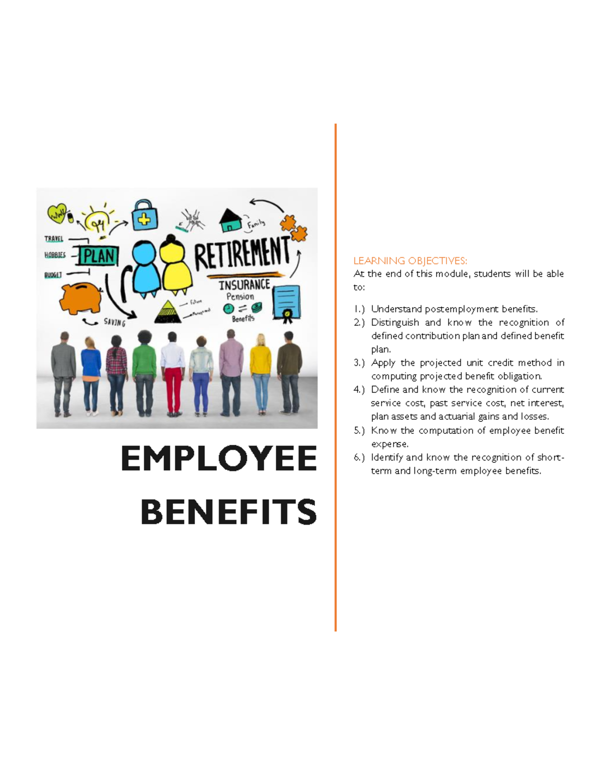 LECTURE NOTES ON Employee Benefits - INTERMEDIATE ACCOUNTING 3 - Studocu