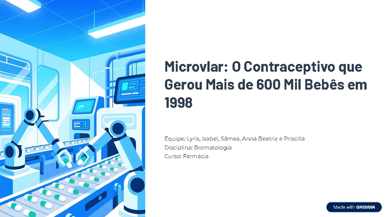 Estudo de Caso: Microvlar e suas Implicações em 1998 - Farmácia - Studocu