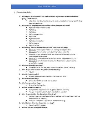 Pharmacology Basics: Study Guide for Exam 1 (PHARM 101) - Studocu
