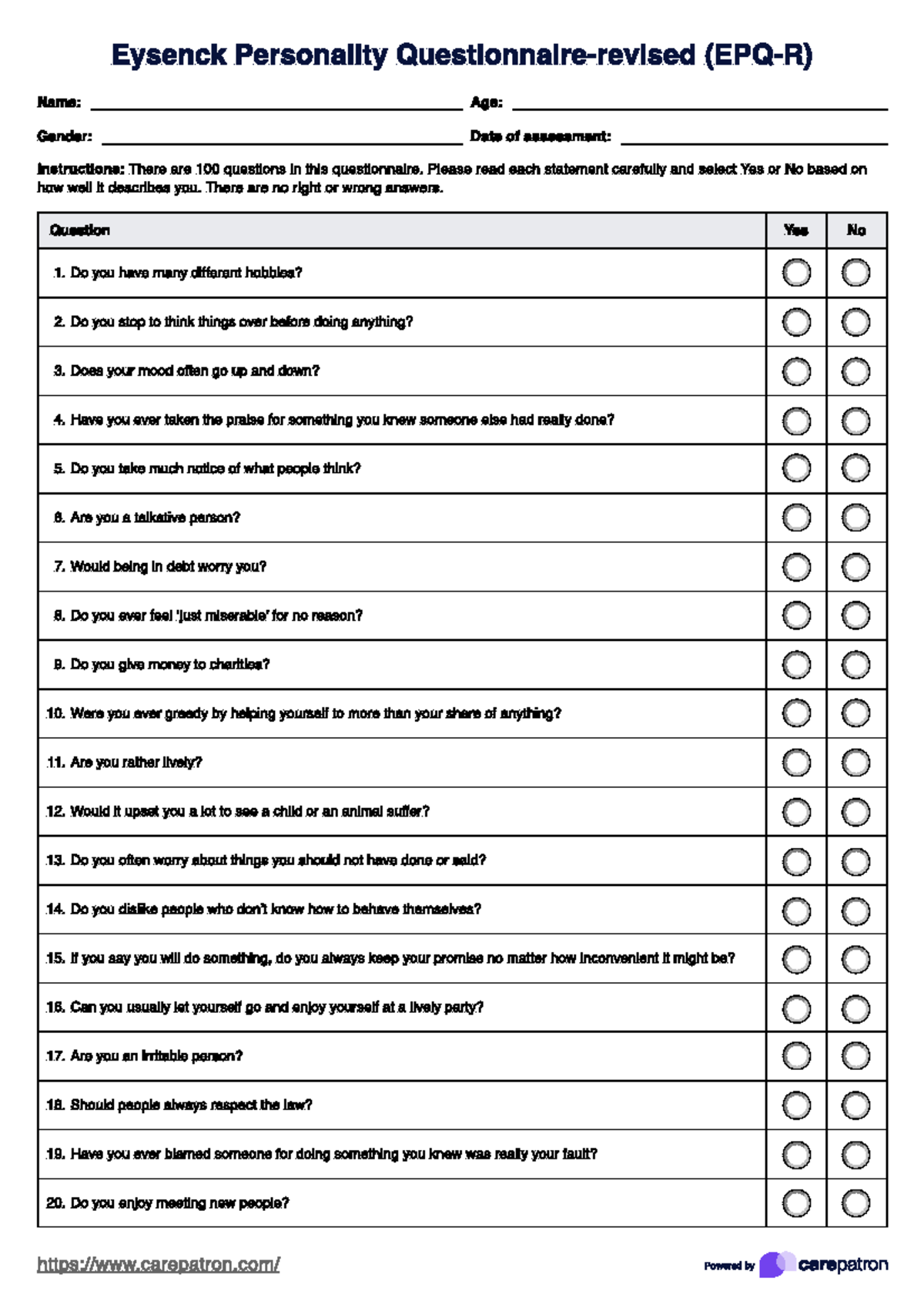 Eysenck Personality Questionnaire Revised (EPQ-R) Overview and Insights ...
