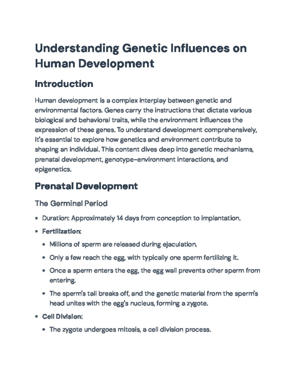 Genetic Influences on Human Development & Disorders - PSY 301 - Studocu
