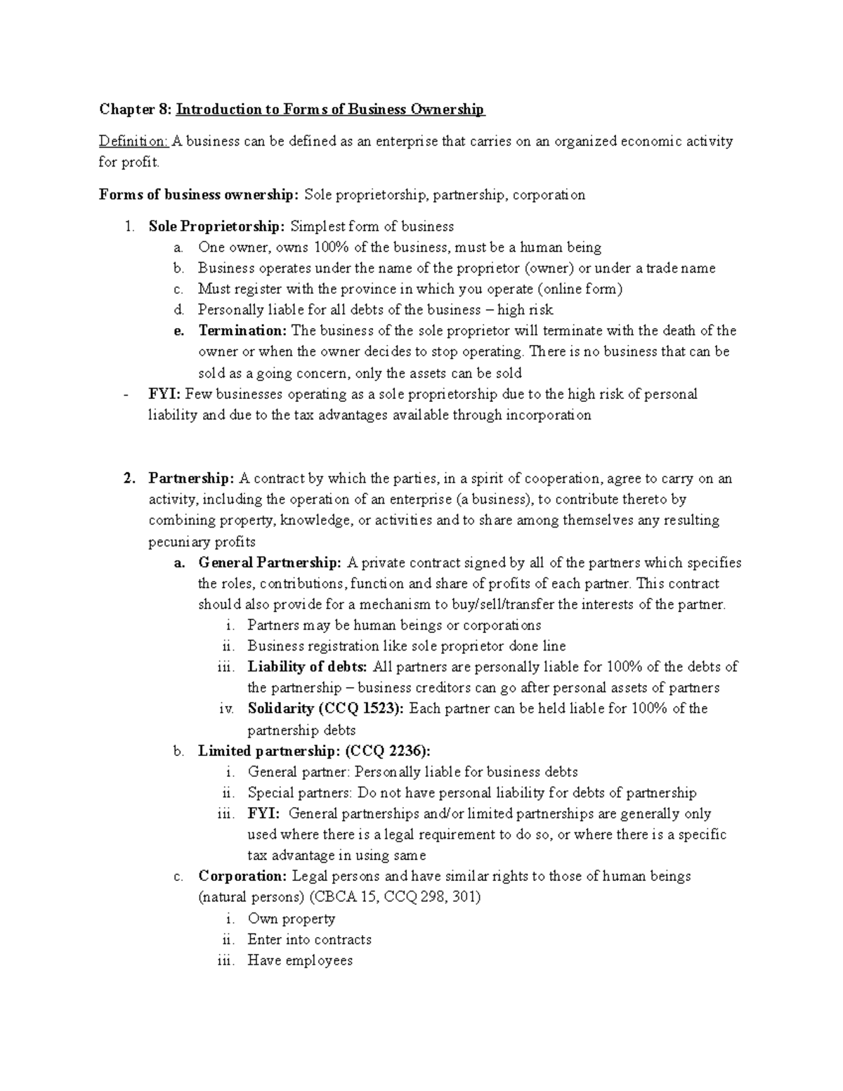 Comm315 Final Exam: Business Ownership & Employment Law Overview - Studocu