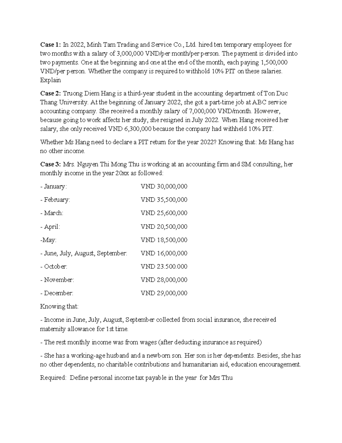 C3 - Personal Income Tax Case Studies and Exercises - Studocu