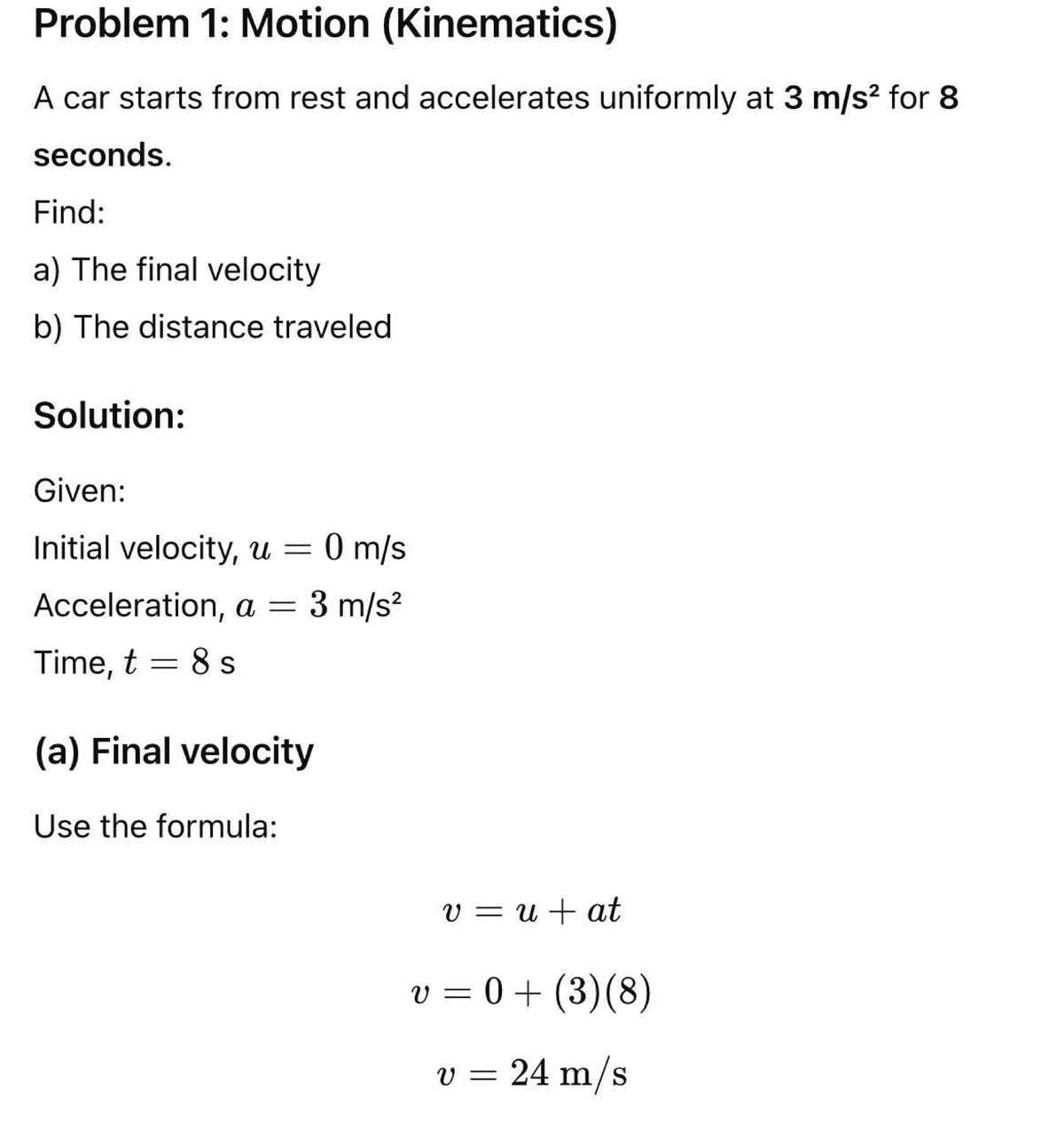 Kinematics Problem: Motion Analysis and Solutions (26 02 24) - Studocu