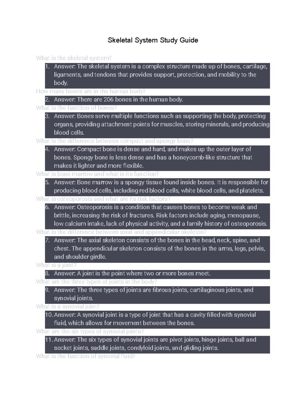 Skeletal System Study Guide - Answer: The skeletal system is a complex ...