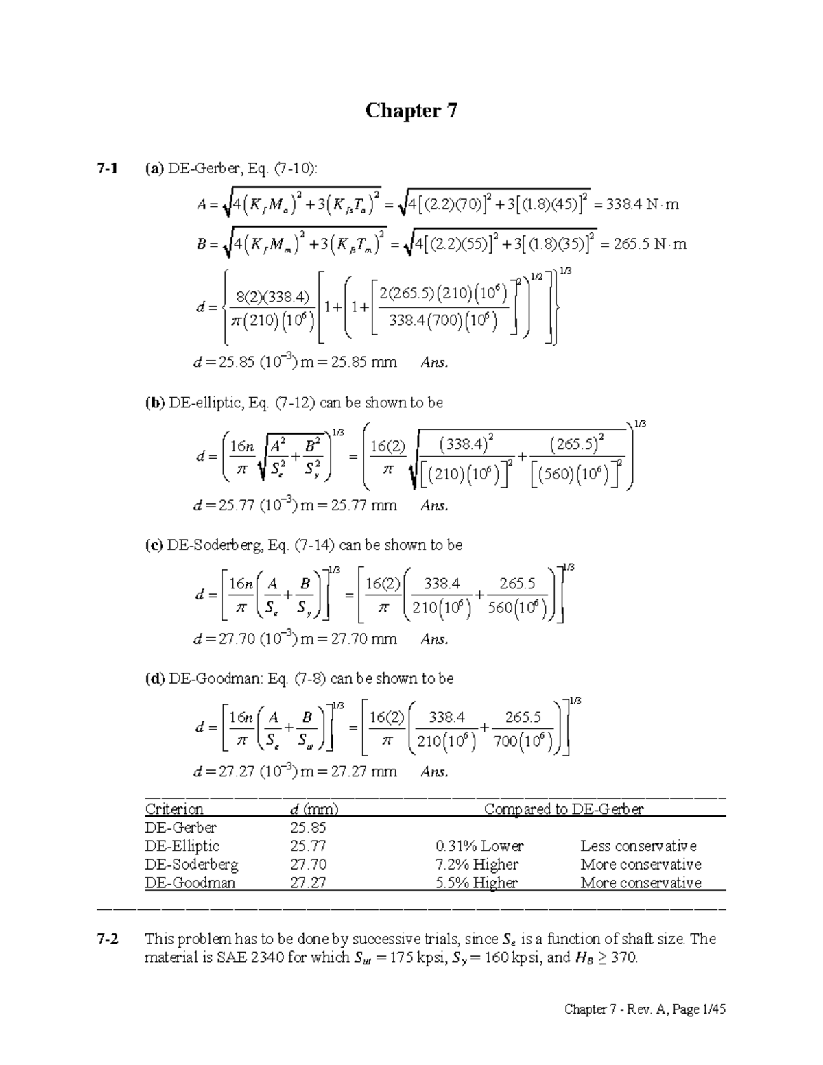 Chapter 7 Solutions - Project Analysis and Design Calculations - Studocu