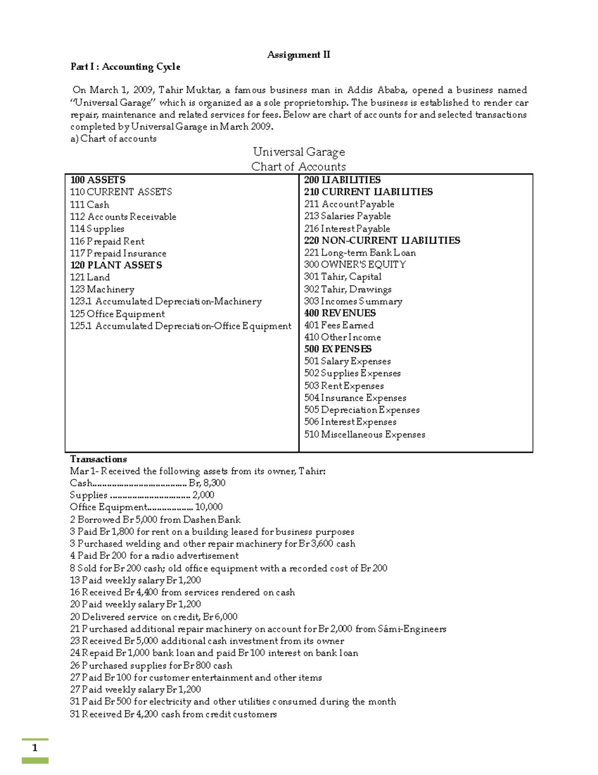 Ass II FA and Cost Acct-converted - Assignment II Part I : Accounting ...