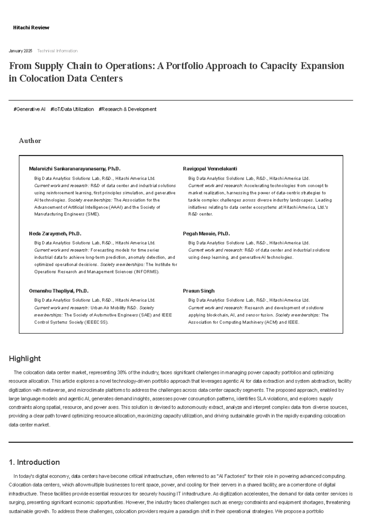 Portfolio Management for Capacity Expansion in Colocation Data Centers ...