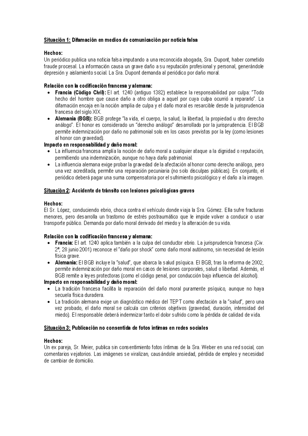Responsabilidad Civil y Daño Moral: Análisis Comparativo (Derecho ...