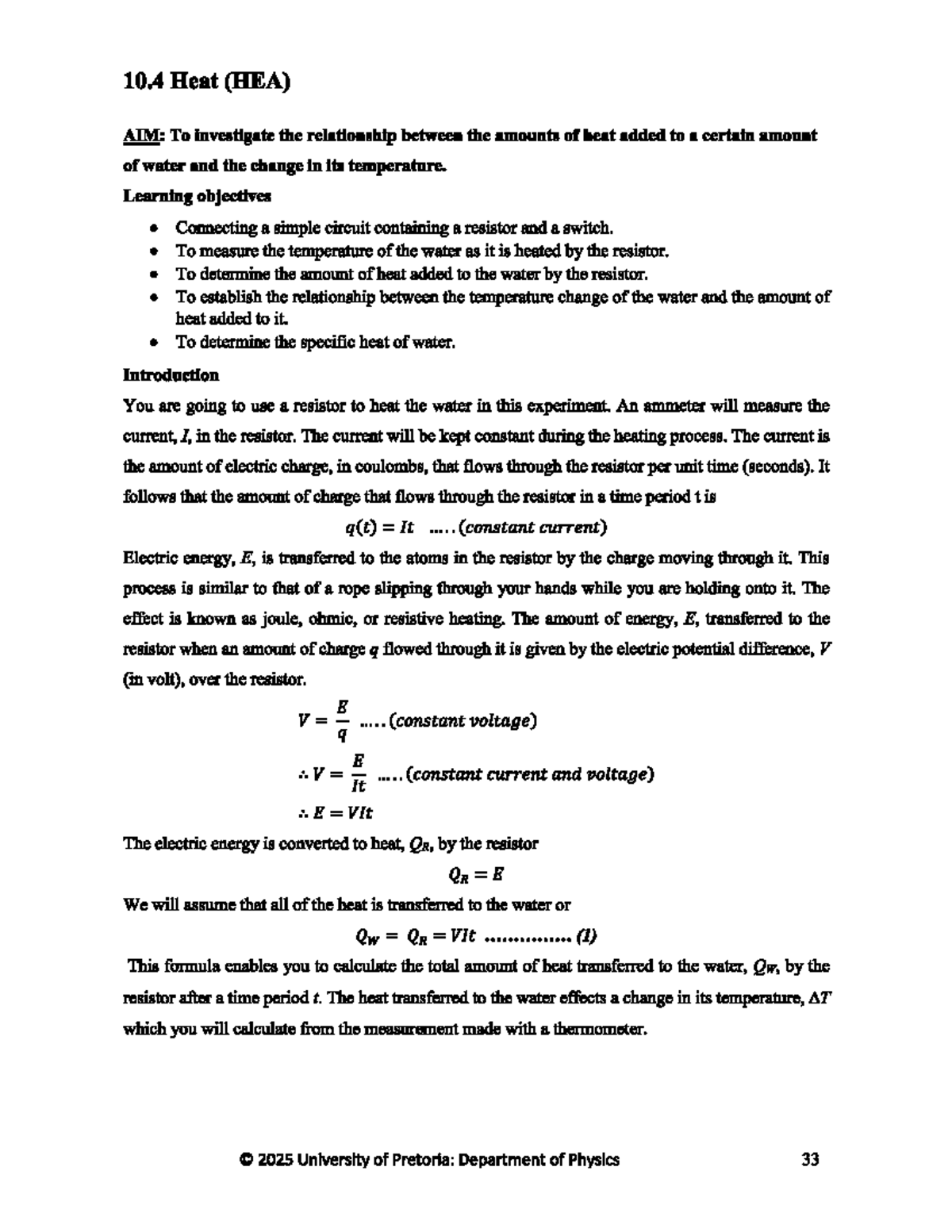 10.4 Heat Practical (HEA): Investigating Heat Transfer in Water - Studocu