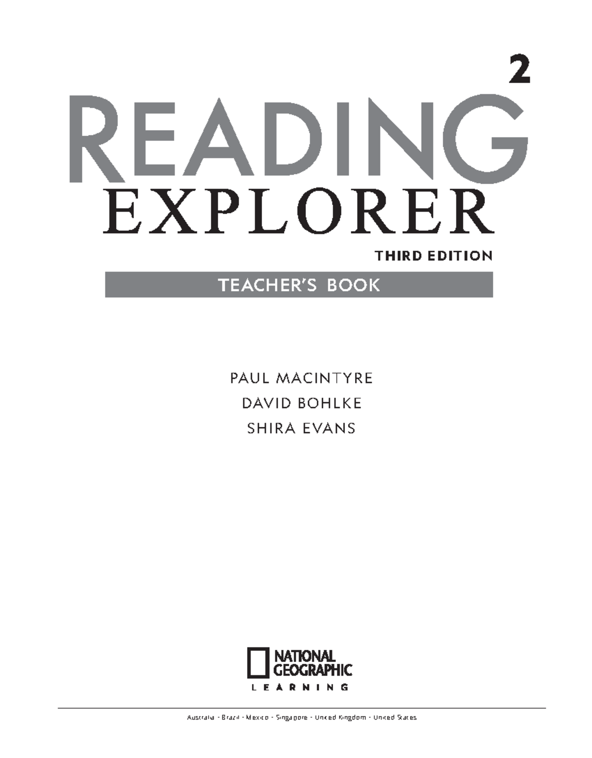 Reading Explorer Teacher - Document Preview