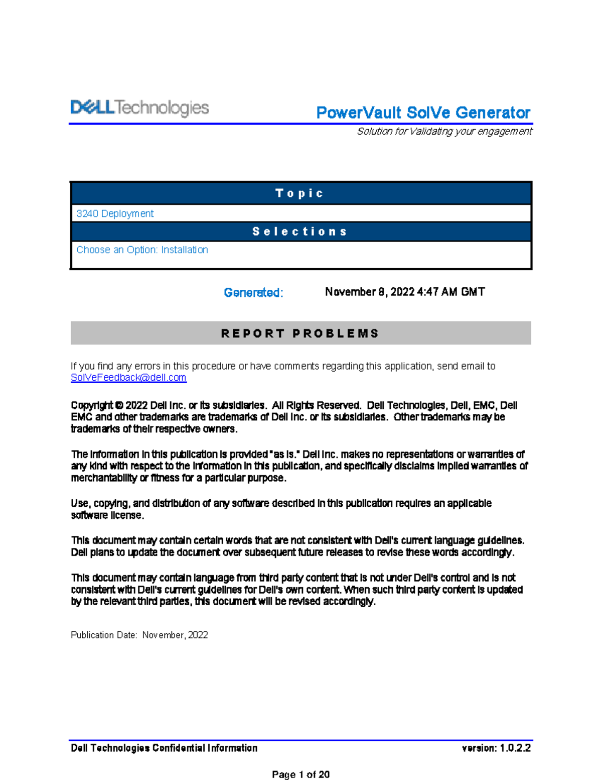 Power Vault 3240 Deployment-Installation - Dell Technologies ...