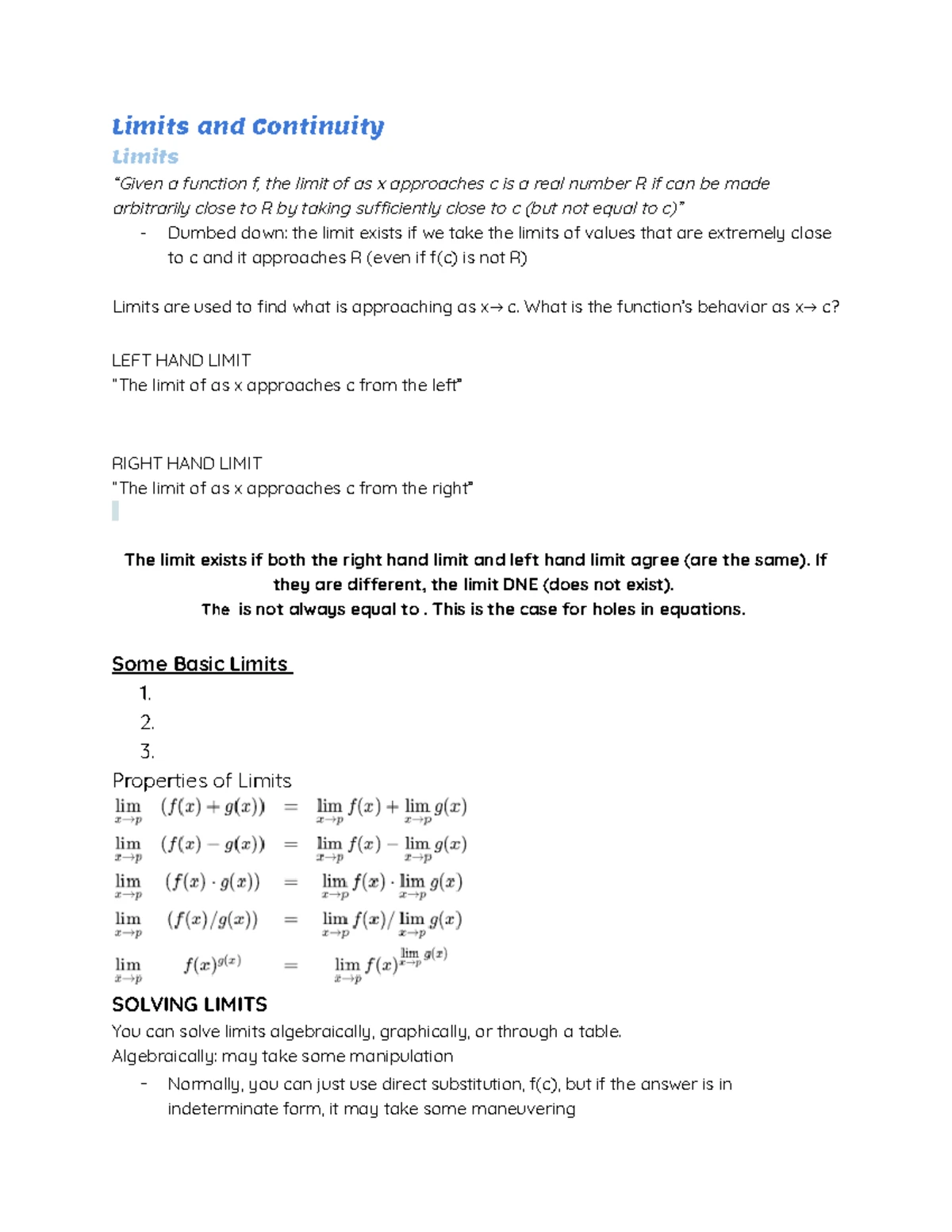 Calc AB Final Exam Review: Essential Topics & Key Concepts - Studocu