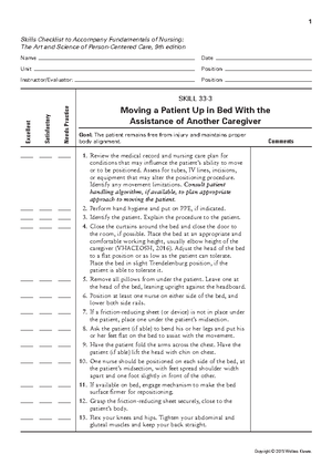 Oral care for dependent patient - 1 Skills Checklist to Accompany ...
