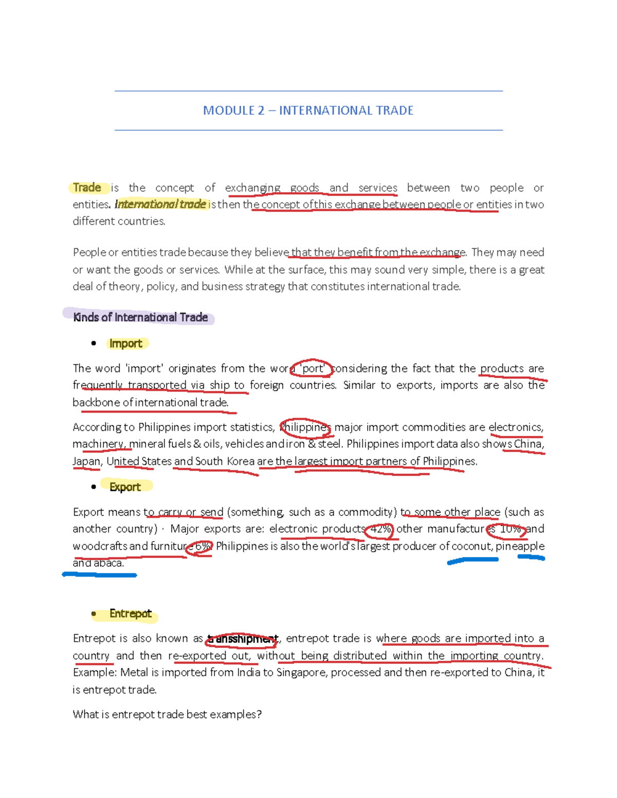 Module 2: Understanding International Trade Dynamics and Factors - Studocu