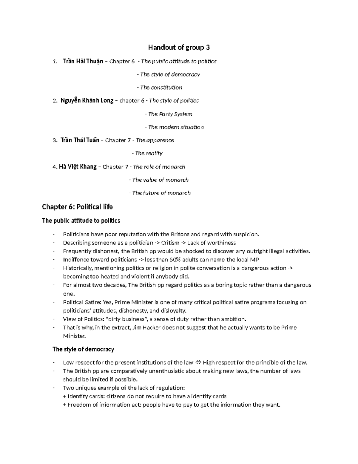 Handout of group 3 - Give as much as possible - Handout of group 3 1 ...