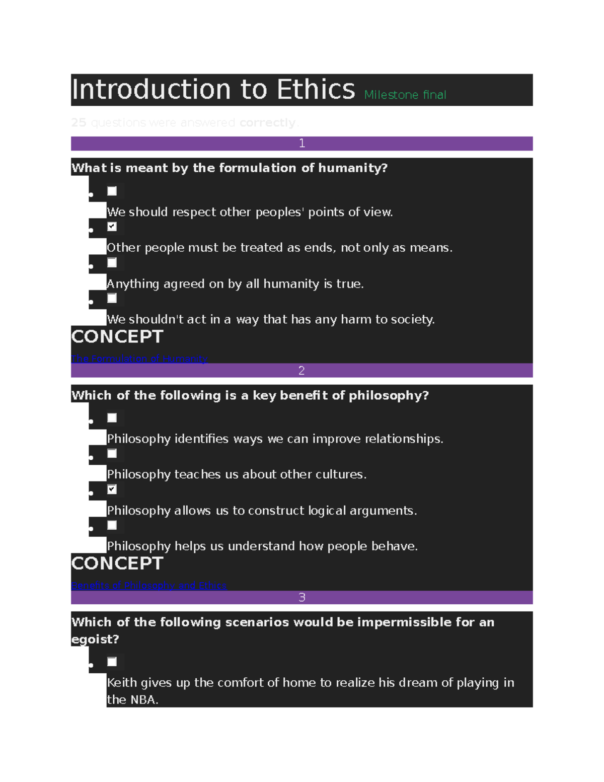 Introduction to Ethics Milestone final - Studocu